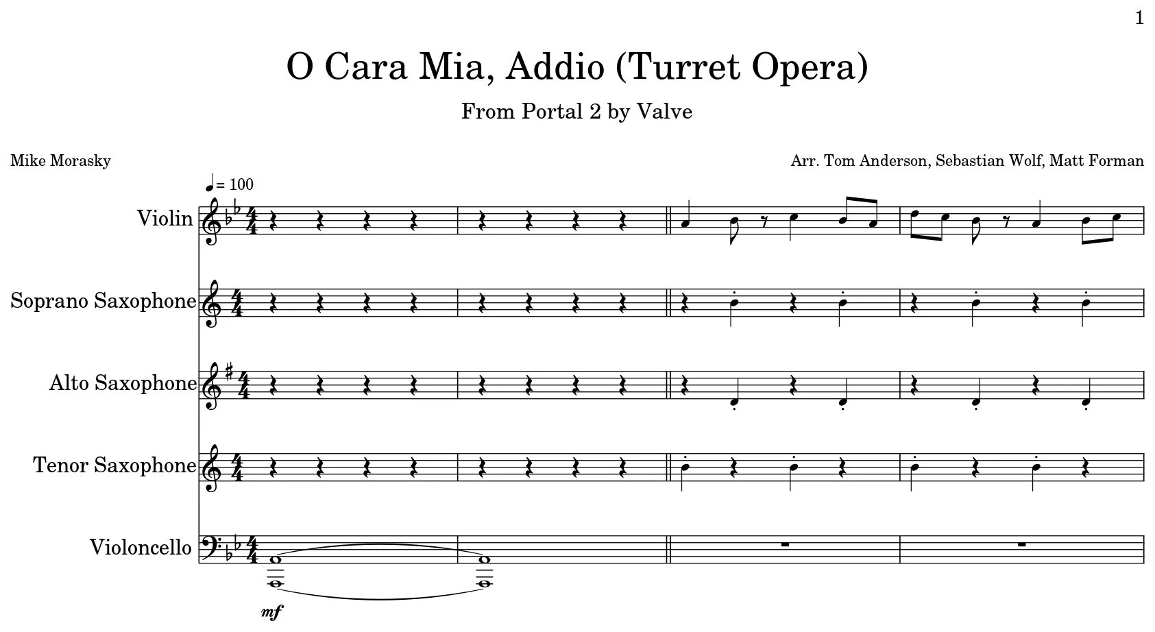 Cara mia перевод. Опера турелей Ноты. Cara Mia Adio Ноты для гитары. Майк Мораски Valve. Cara Mia перевод на русский.