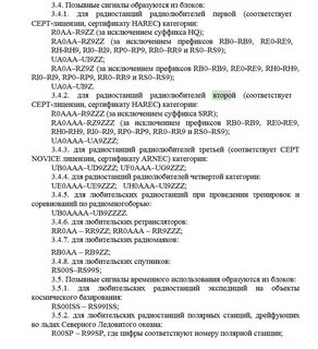 Сведения о позывном сигнале