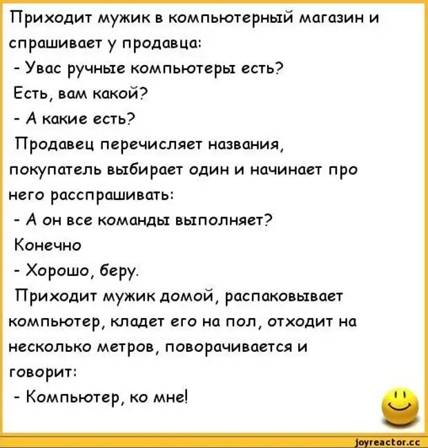 Анекдоты. Анекдоты про компьютер. Анекдоты про продавцов. Анекдоты про магазин. Анекдоты про новых русских