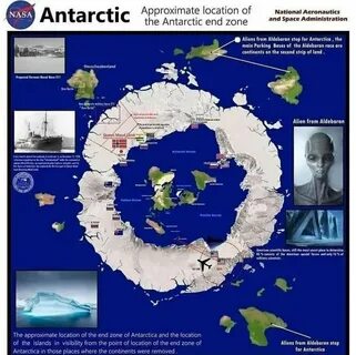 Антарктида на карте плоской земли.