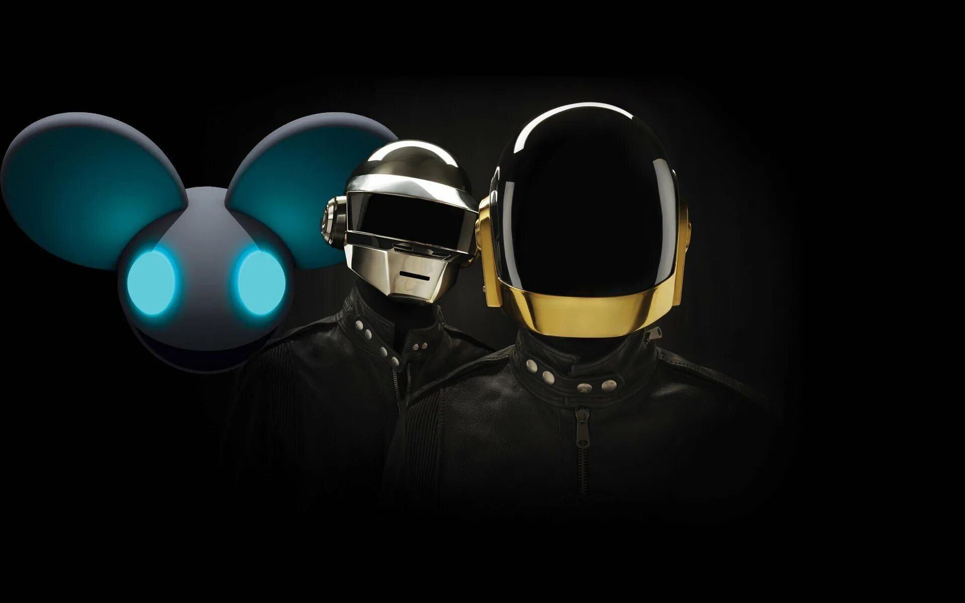 Обои для виджетов. Daft Punk. Deadmau5. Deadmau5 шлем. Диджей в золотой маске.