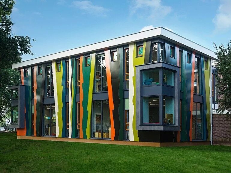 NB Architectes: A. Einstein High School School building design, Facade architect