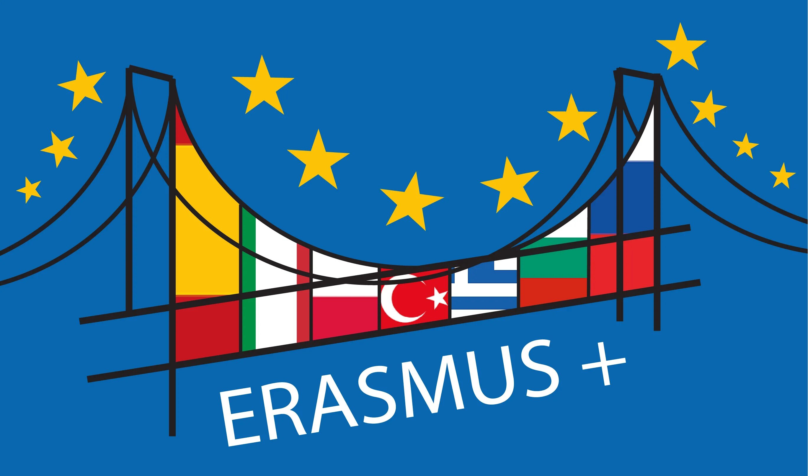 Erasmus program. Erasmus. Erasmus Plus. Erasmus logo. Erasmus Plus logo.