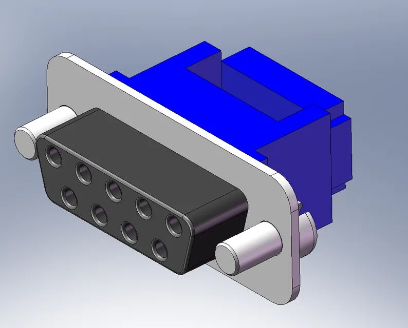 Connector mod. Коннектор db9. соединитель db9. корпус db9 db9. sma connector 3d model cad.