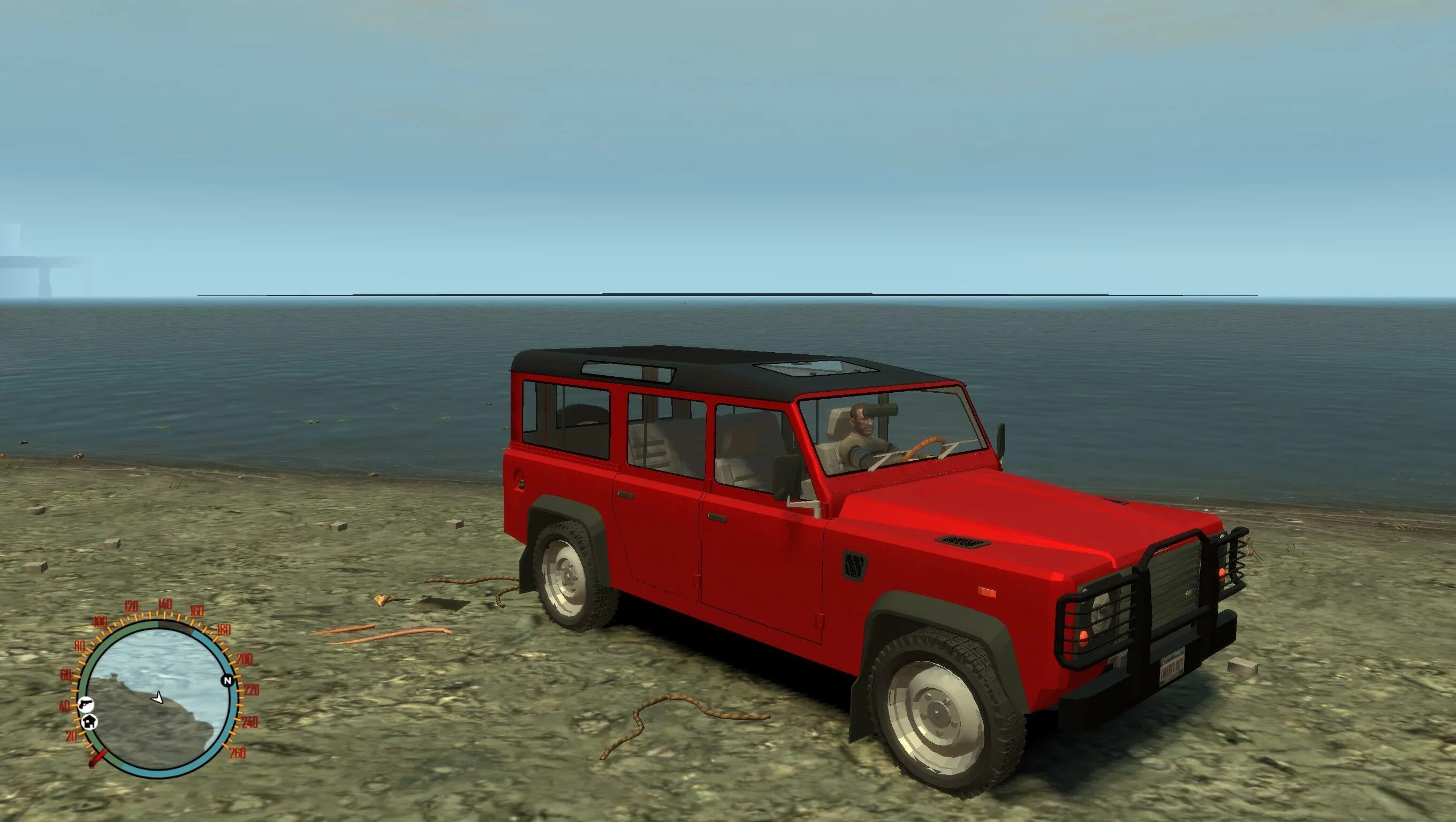 Gta4 Land Rover Series II. Автомобиль в сампе Land Rover Defender. Ленд Ровер Дефендер красный с белой крышей на фоне гор.