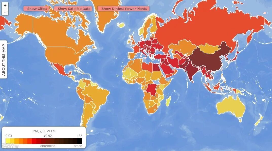 Карта загрязненности воздуха. Уровень загрязнения в мире карта.