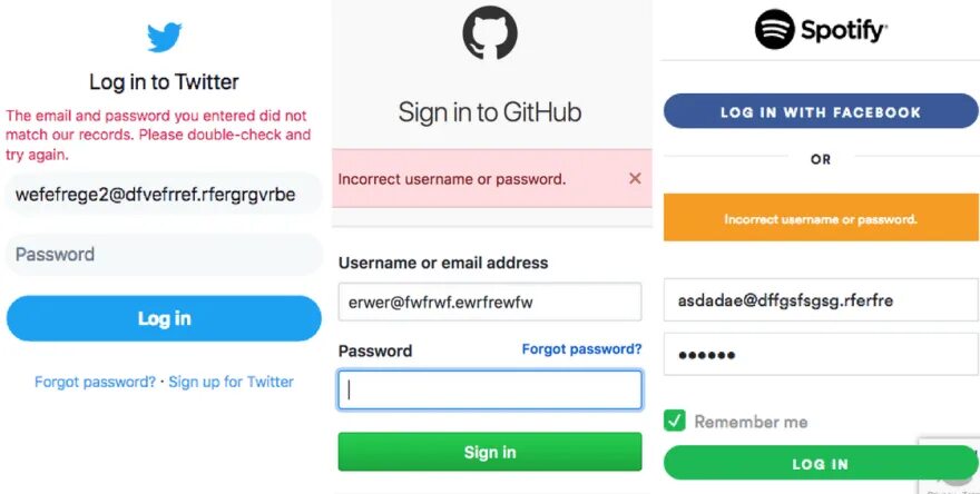 Email and password do not match. Login error. ошибка ui. error password. login or password is incorrect.