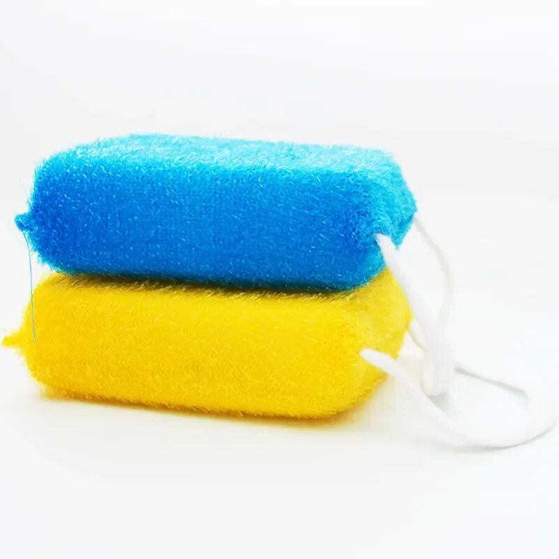 Губка для мытья ванной. Solomeya, мочалка спонж для тела Bath Sponge Yellow желтая 1 шт. Губка для ванны bathmatic с ручкой. Нейлоновая губка. Мочалка губка для мытья тела.