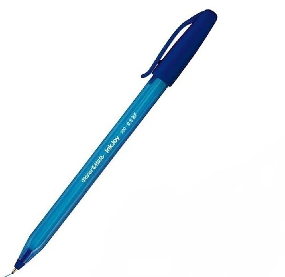 Ручка шариковая неавтоматическая bic раунд стик экзакт синяя, 918543 0,28мм. 5 синяя. Ручка папер мате. Шариковые ручки стамм. Набор ручек шариковых, 6 штук, синий цвет арт.