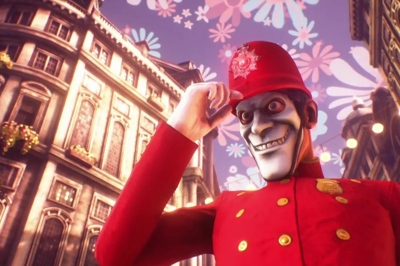 We happy few купить. Игра we Happy few. Констебль в Красном we Happy few. Ви Хэппи фью.