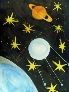 Рисунки космос для детей 4 5 лет