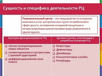 Специфические особенности деятельности организации