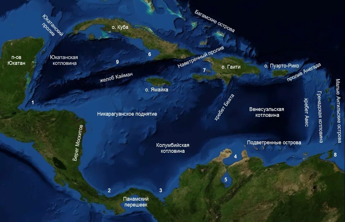 Максимальная глубина Карибского моря на карте. Карибское море расположение на карте. Границы Карибского моря на карте. Пуэрто-Рико (жёлоб). Внутренние моря карибское