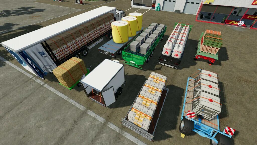 Фс 19 мод автопогрузка поддонов. Прицеп с автопогрузкой для фс 22. fs22 прицепы. прицеп с автозагрузкой для фс 22. фс 22 моды полуприцеп.