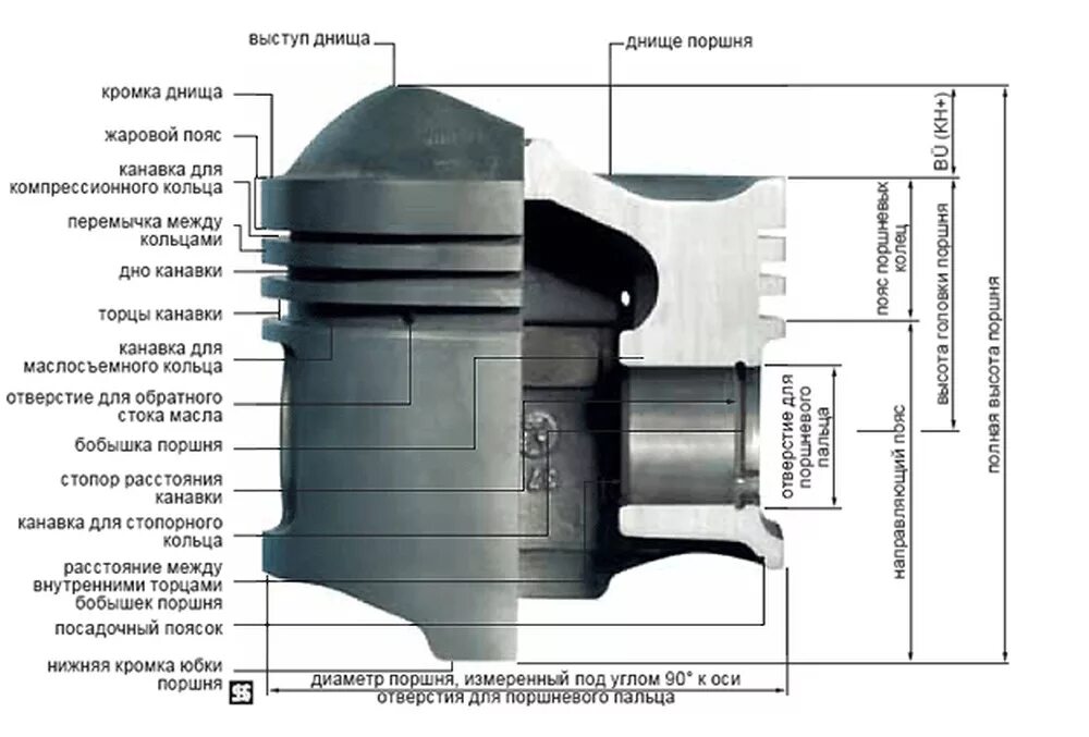 Выступ поршня. Компрессионная высота поршня 2108. Высота жарового пояса поршня. Компрессионная высота поршня 405. Конструкция поршня двигателя.