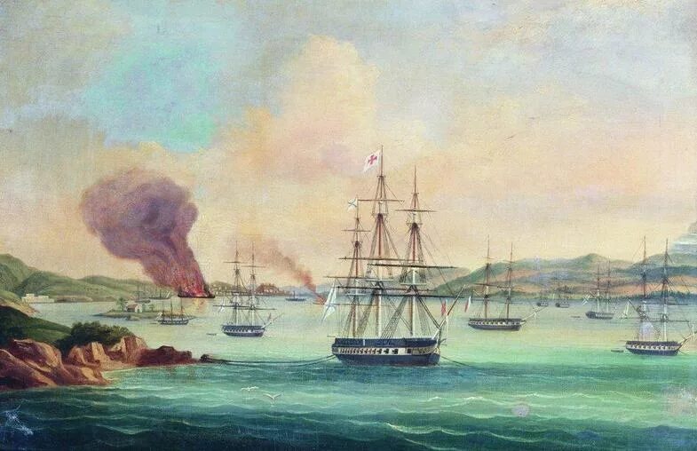 Афонское сражение художник. А. п. боголюбов «афонское сражение 19 июня 1807 года».