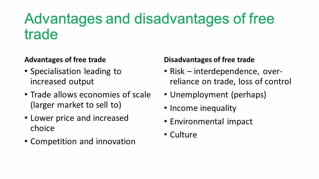 Advantages of a country. Advantages and disadvantages of trade.
