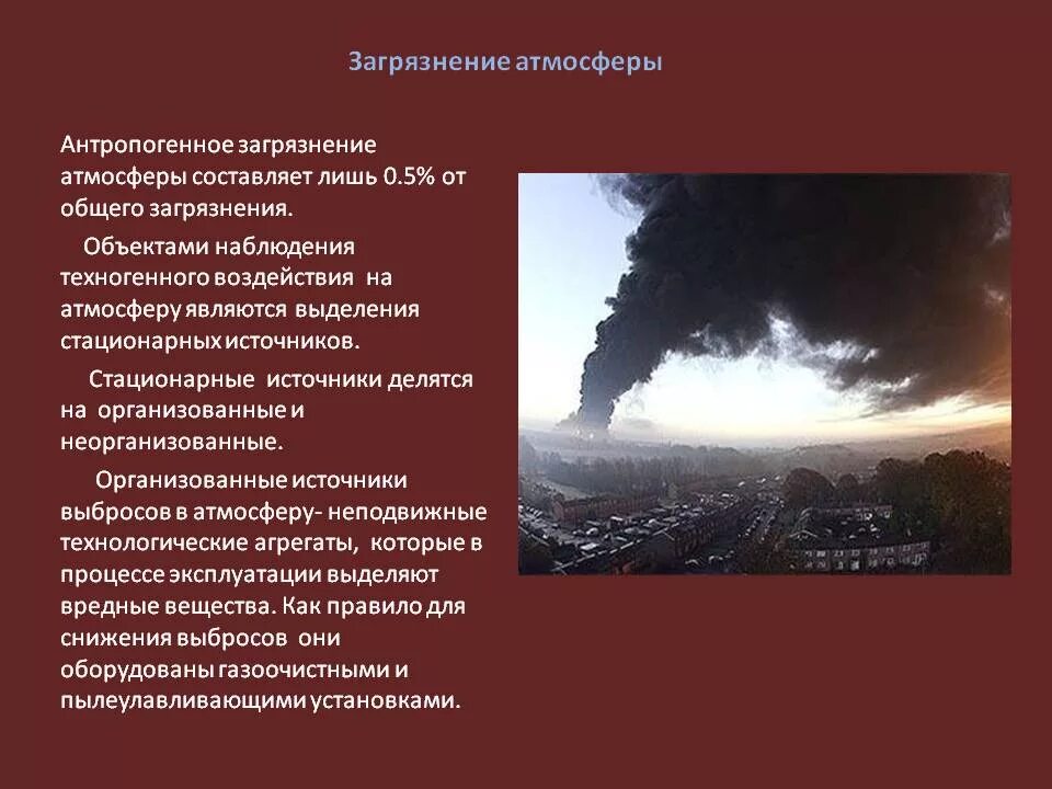 Воздействие на атмосферу. Основные загрязнения воздуха. Антропогенные источники загрязнения атмосферного воздуха. Влияние на атмосферу. Чем опасно загрязнение атмосферы