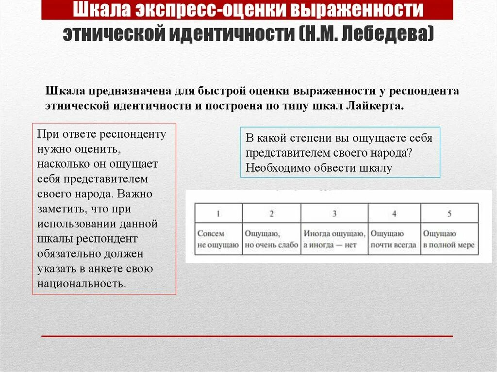 Методики изучения этнической идентичности.. Шкала идентичности Лебедева. Методы изучения этнической идентичности. Шкала этнической оценки то.