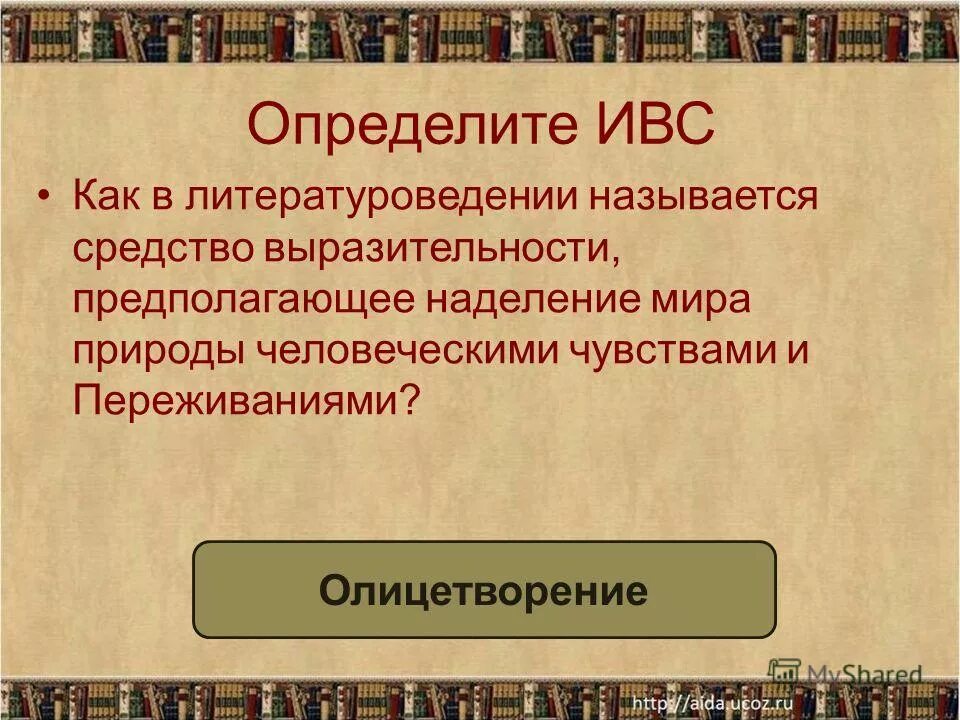 Как в литературоведении называется такое описание