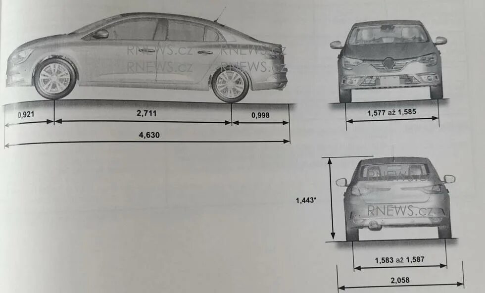 Renault fluence размер