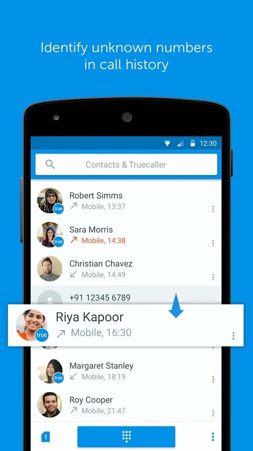 Определитель Truecaller. Звонки в контакте.