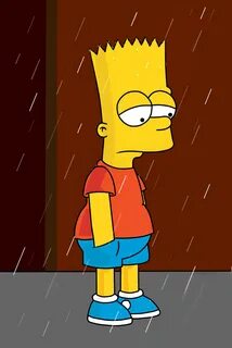 Download Sad Bart Simpsons Raining Wallpaper Wallpapers.com