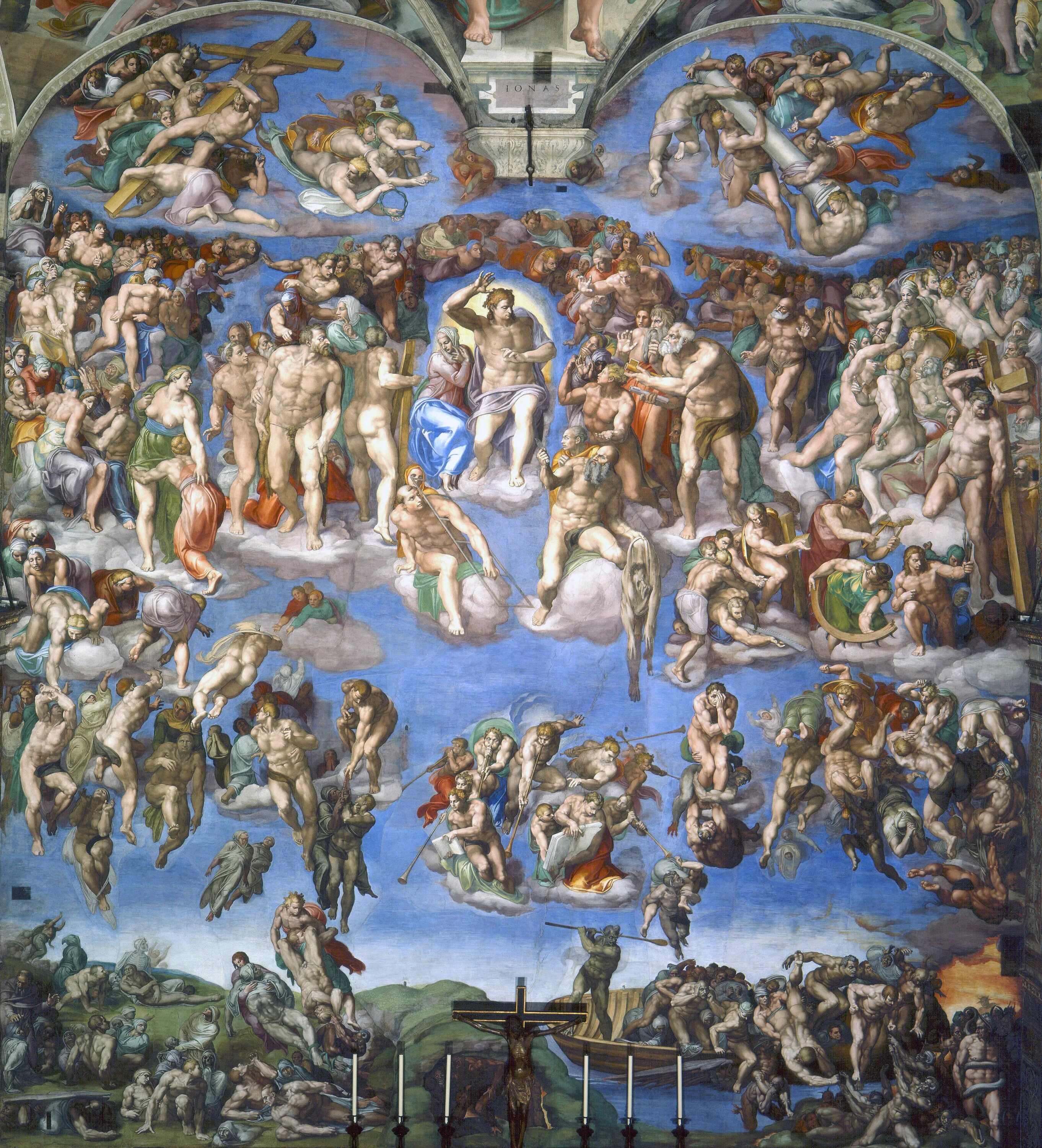 Страшный суд Микеланджело Буонарроти. Микеланджело Буонарроти картина страшный суд. Микеланджело страшный суд фреска. Сикстинская капелла Микеланджело.