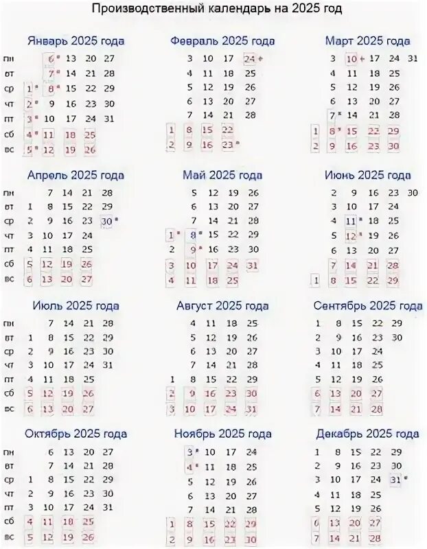 2025 - calendar12.ru
