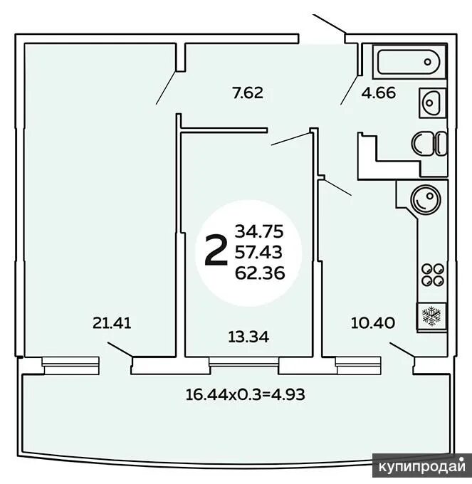 Купить 1-комнатную квартиру, 40 м² по адресу Ростов-на-Дону, улица Герасименко, 