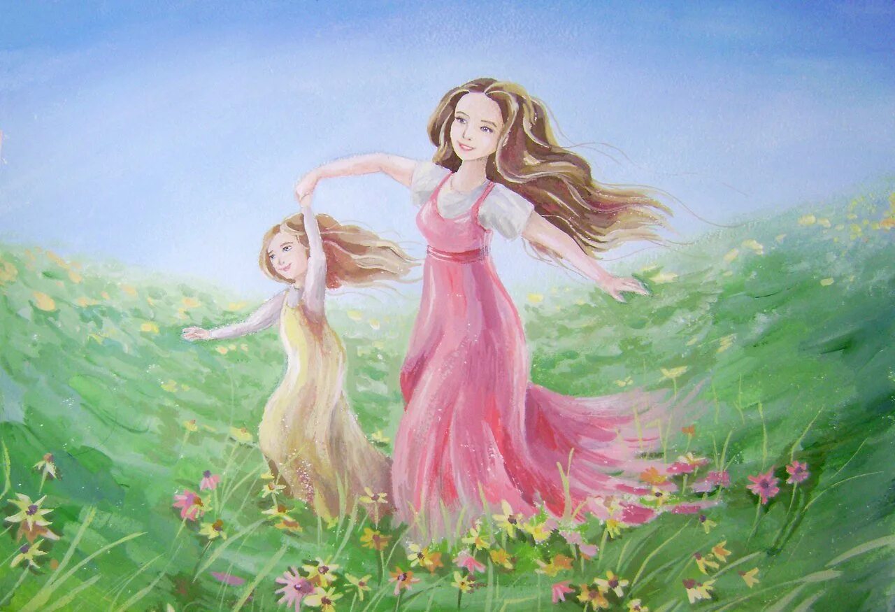 Детство начинается слова. Рисунок на тему мама. Иллюстрации счастье. Мама и дочка рисунок. Мама с ребенком рисунок.