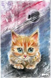 Как нарисовать кота красками