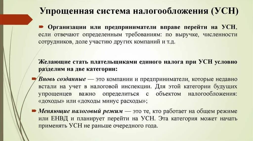 Организация работает на усн