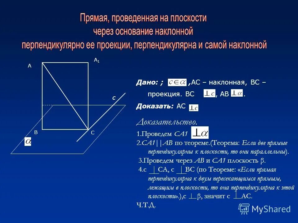 Теореиа о тркз перпедикуьл. Теорема о перпендикулярности 3 прямых. Проекция и наклонная теорема о трех перпендикулярах. Если прямая проведенная в плоскости через. Перпендикулярность прямой и плоскости 10 класс теоремы.