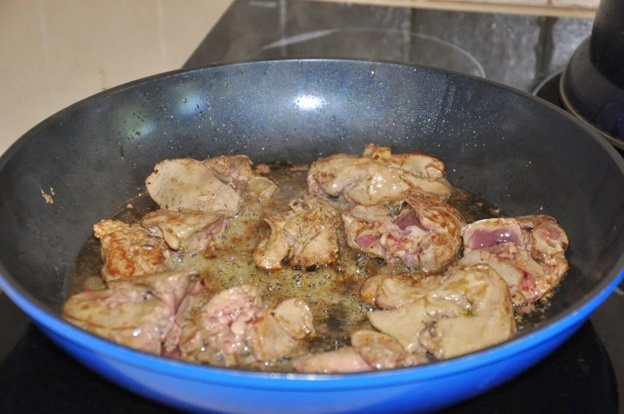 Сколько жарить куриные желудки