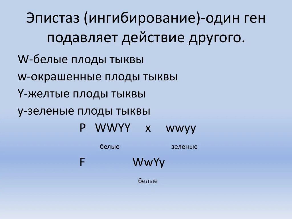 Ген подавляемый другим аллельным геном. Один ген подавляет действие другого. Один ген подавляет действие другого Гена. Один ген подавляет действие другого Гена Тип взаимодействия генов. Ген который подавляет действие другого аллельного Гена.