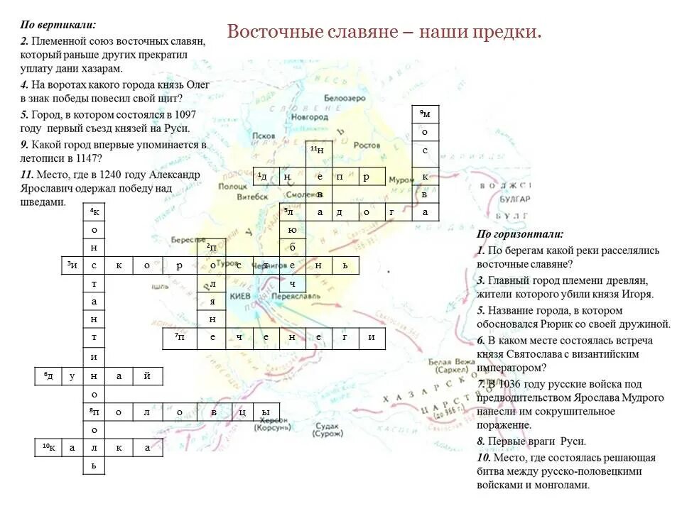 Кроссворд древняя русь 6 класс