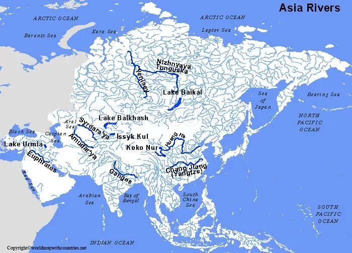 Asia river. Карта Евразии с реками и озерами. Реки и озера Евразии. Озера Евразии на контурной карте. Озёра Евразии на карте с названиями.