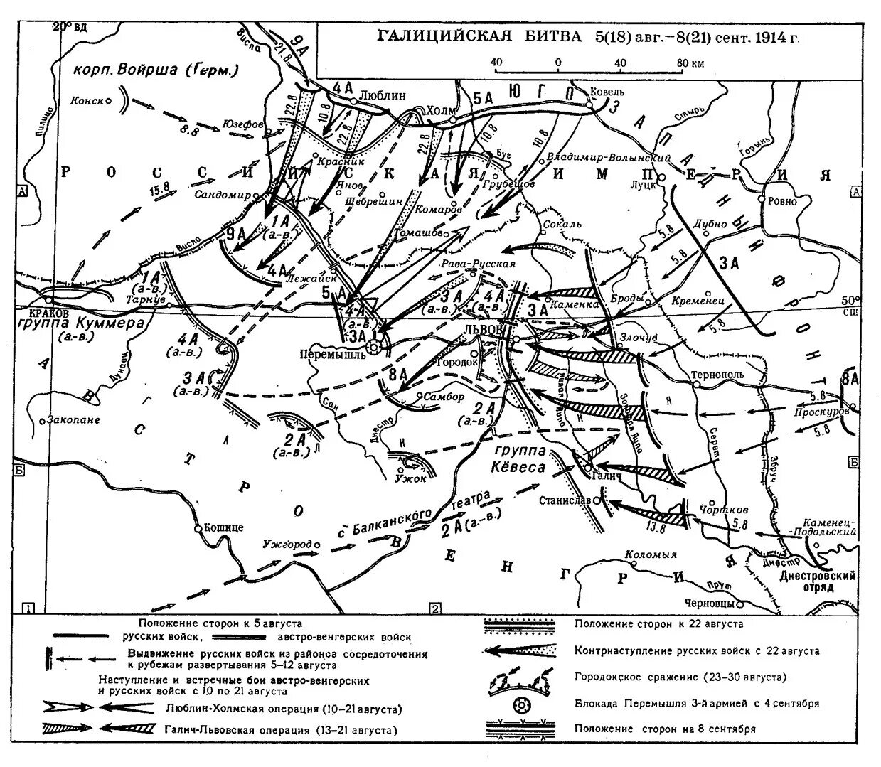 Львов военная операция. Галицкая битва 1914 карта. Галицийская битва карта.