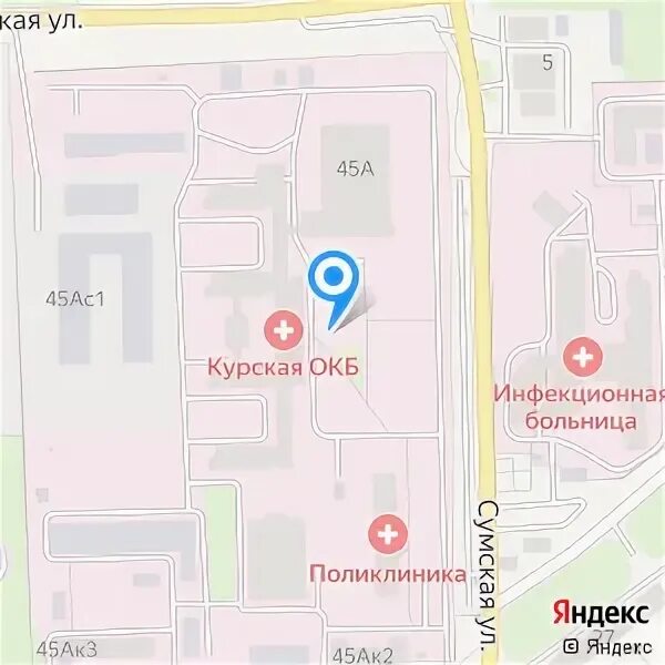 8 поликлиника курск телефон. 4 Больница Курск. Сумская 45а Курск на карте. Областная больница Курск. Курск Октябрьская больница.