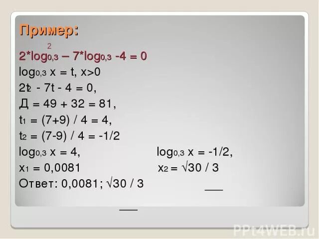 Log3 x 4 0