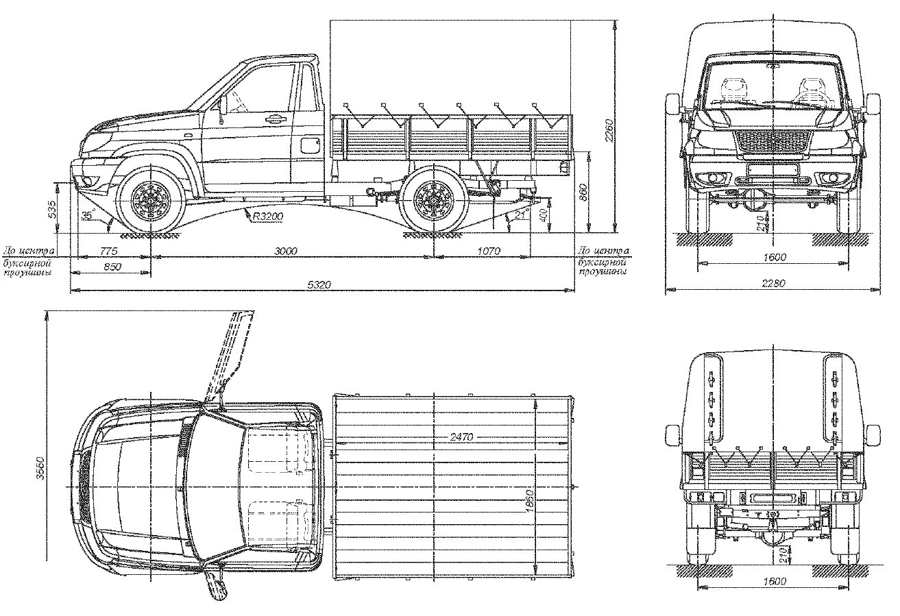 УАЗ пикап габариты кузова. УАЗ-23632 UAZ Pickup габариты. УАЗ Pickup 23632 габариты. УАЗ карго габариты кузова.