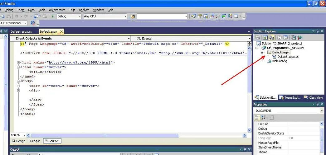 Default aspx. Microsoft visual studio 2003. web формы visual studio. default c#. форма приложения в visual studio.