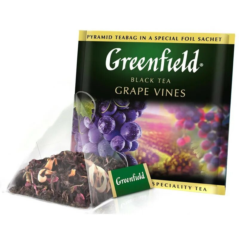 Чай Гринфилд grape Vines черный 20пак.. Чай в пирамидках черный Greenfield grape Vines, 20 шт. Чай Greenfield festive grape. Чай Гринфилд в пирамидках с виноградом.