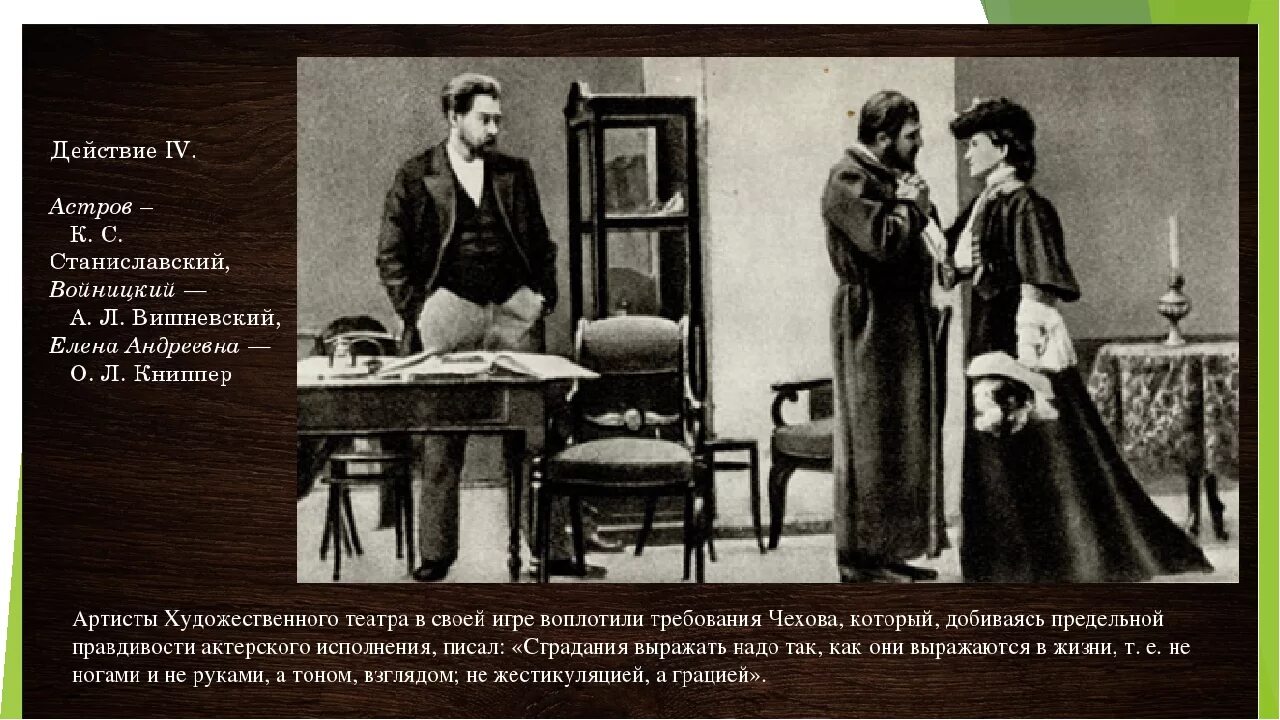 Болезнь тургенева в пьесе чехова. Астров, "дядя Ваня" а.Чехова. 1899. Дядя Ваня МХТ 1899. Чехов дядя Ваня спектакль Станиславский. Постановка в МХТ дядя Ваня 1899.