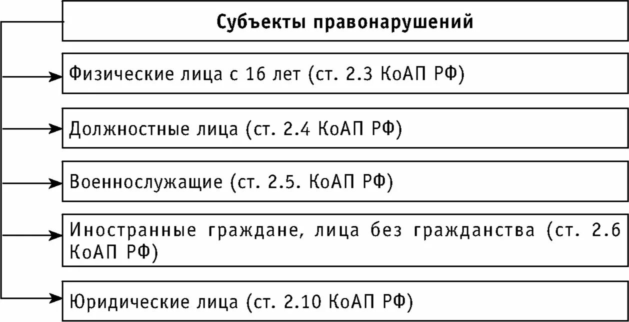 Виды субъектов ук рф. Субъект административного правонарушения. Виды субъектов правонарушения. Виды субъектов административного правонарушения.