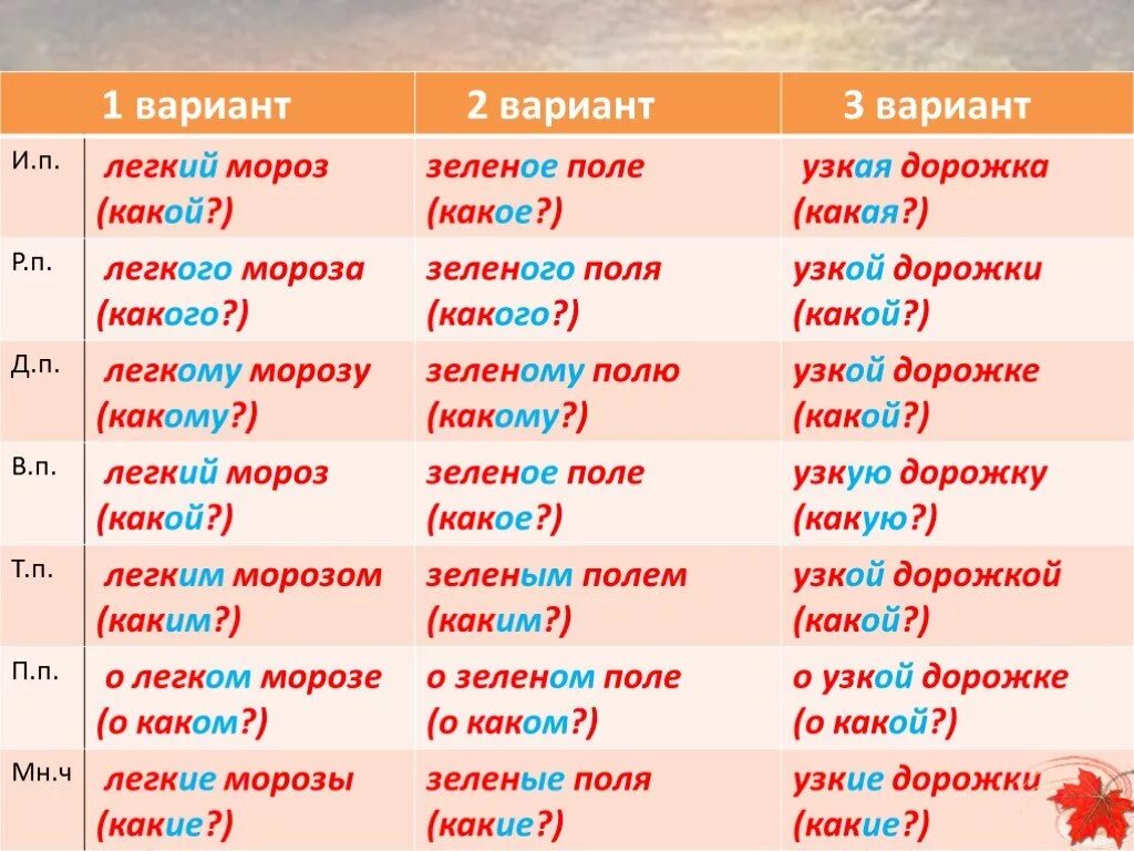 Сильный мороз падеж прилагательного. По дорожке падеж. Дорожка просклонять по падежам. Просклонять Мороз. По дорожке падеж и склонение.