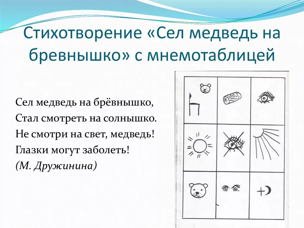 Заучивание стихотворения в младшей