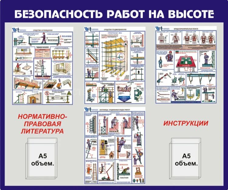 Безопасность работ на высоте. Безопасность работ на высоте стенд. Безопасная работа на высоте. Стенды по охране труда на строительной площадке. Плакаты по охране труда безопасность работ на высоте.