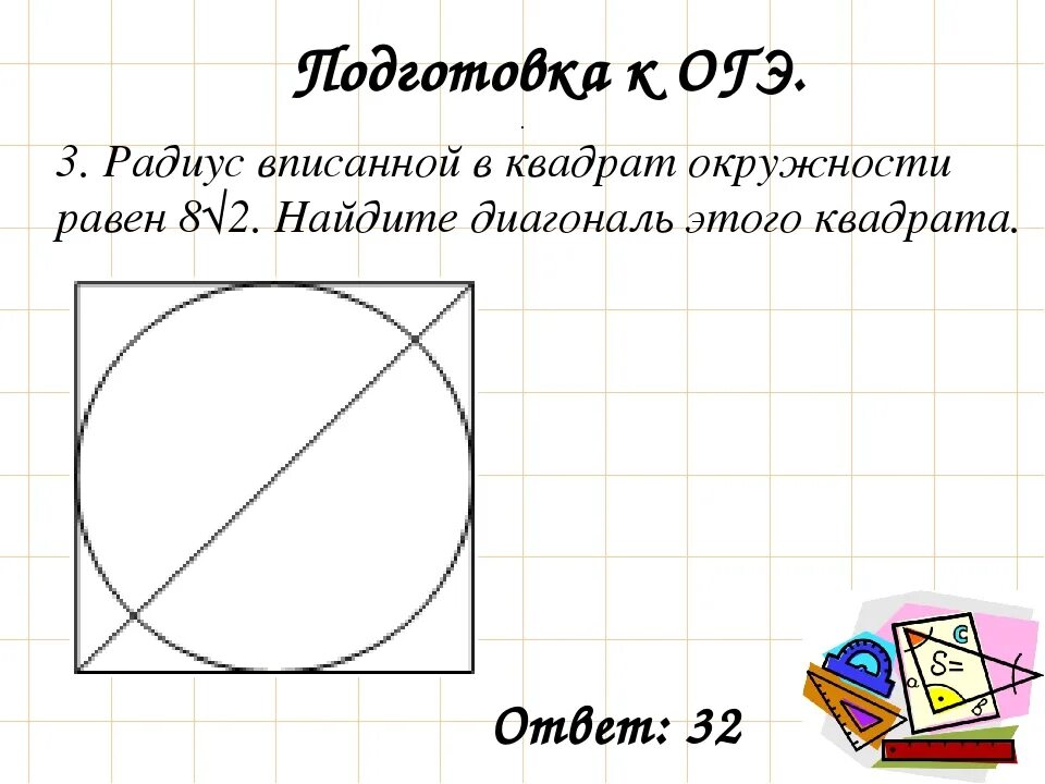 Диагональ квадрата вписанного в окружность. Круг вписанный в квадрат. Как вписать квадрат в окружность. Вписанной в квадрат окружности рав.